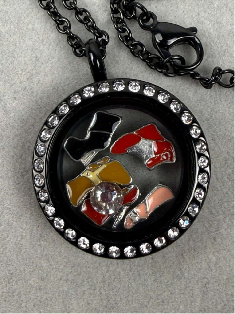Women's Unbranded Floating Charm Locket with Shoe Charms